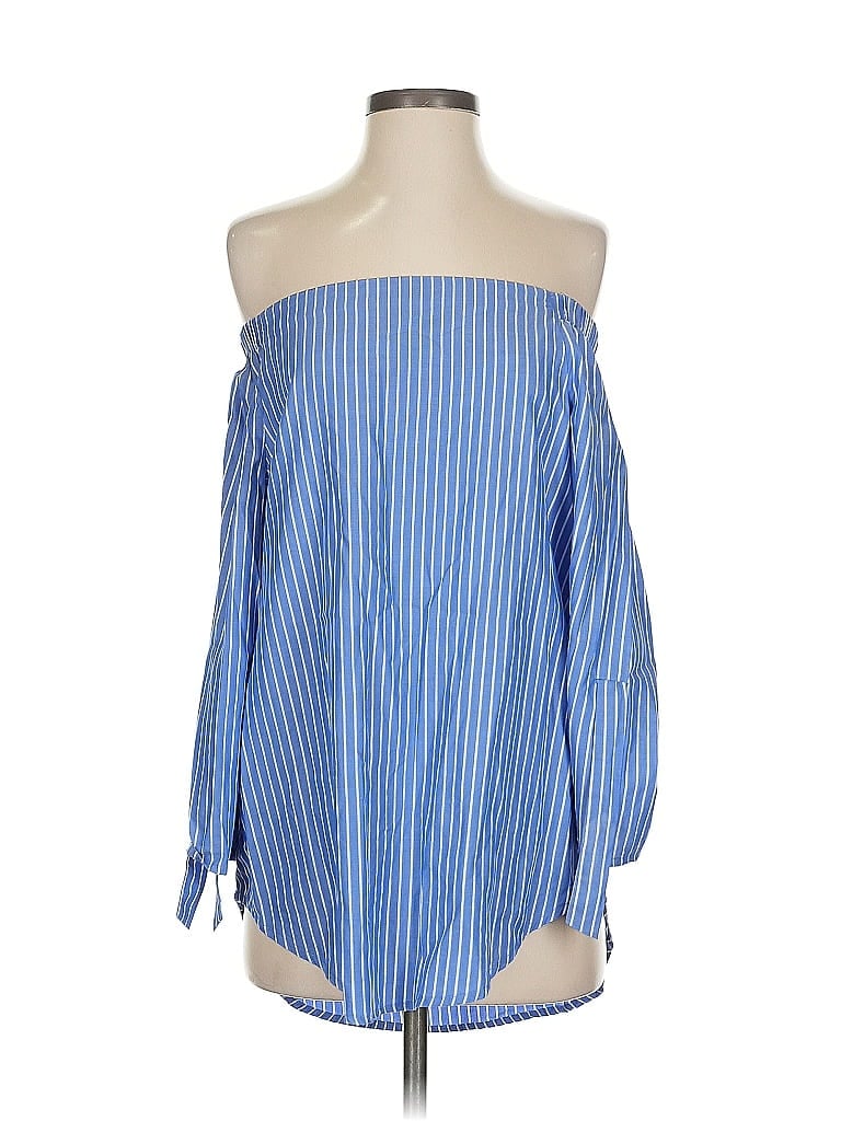Pre-owned J. Mclaughlin 3/4 Sleeve Blouse In Blue