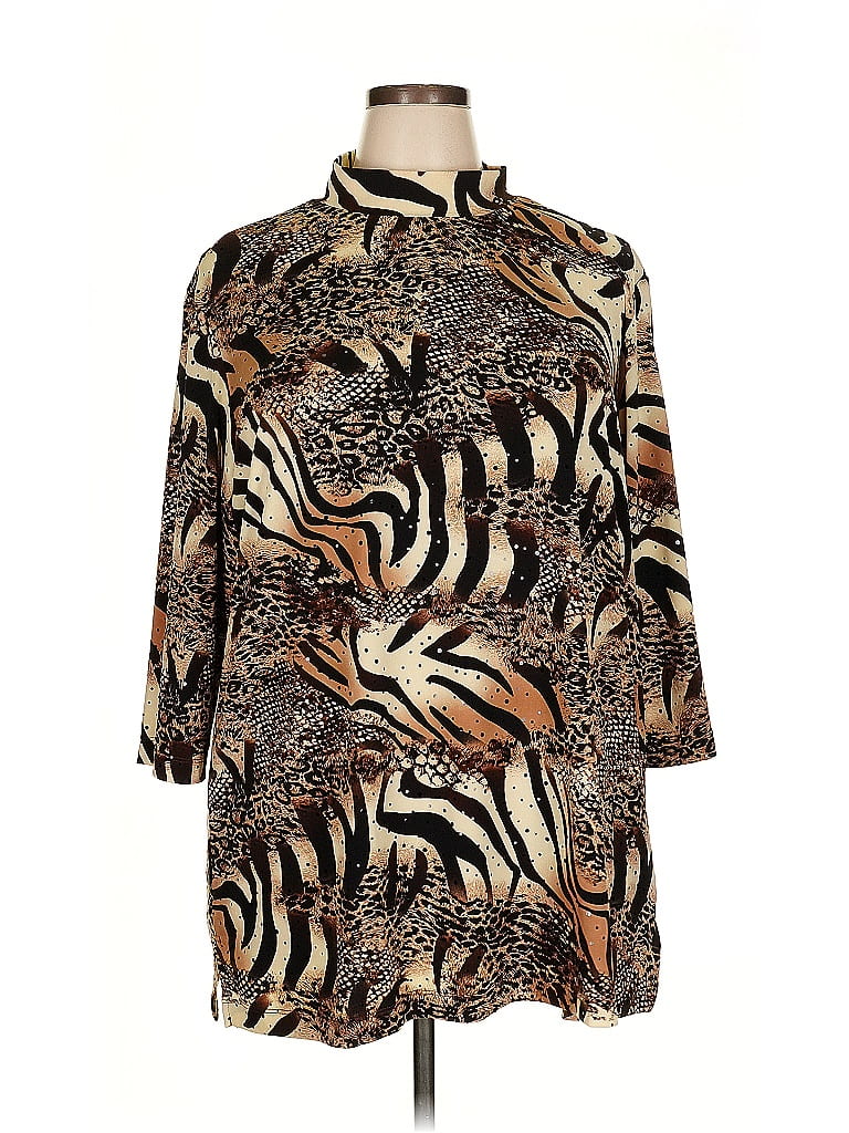 Susan Graver Brown Long Sleeve Turtleneck Size 2X - photo 1