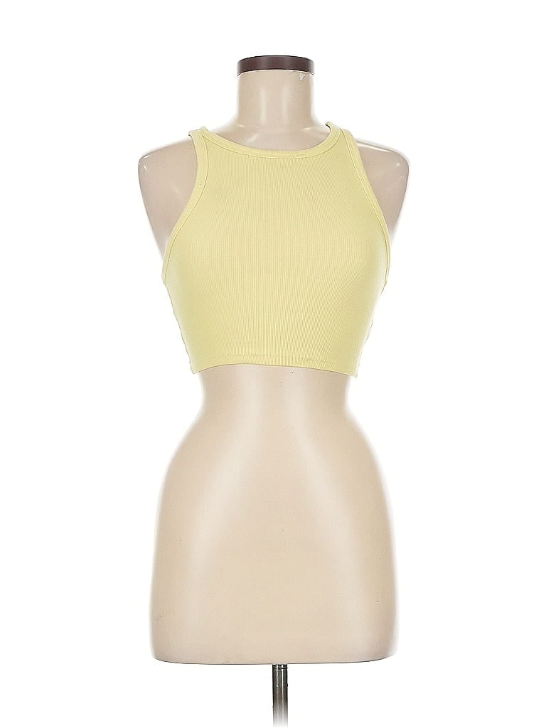 Click to view more detailed imagery on our partner's website Pre-owned Zara Tank Top Yellow Halter Neckline Tops