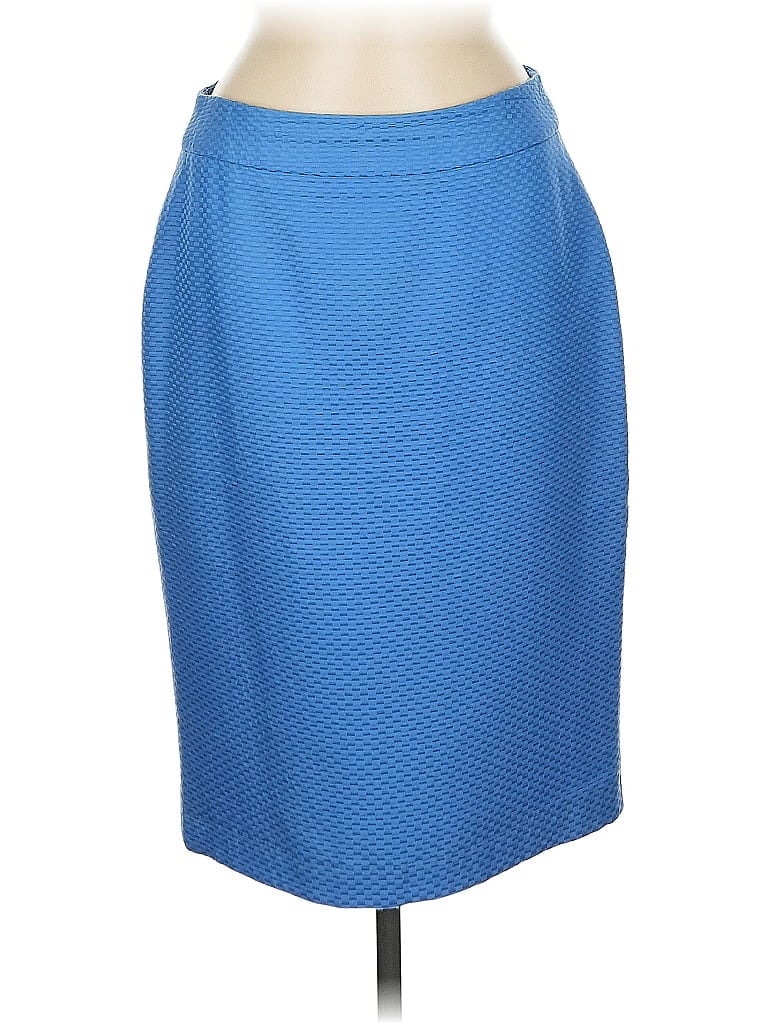 Armani Collezioni Chevron-herringbone Blue Formal Skirt Size 8 - photo 1