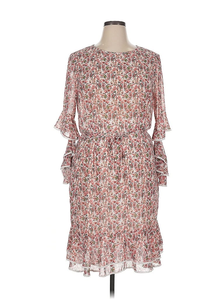 ML Monique Lhuillier Paisley Pink Casual Dress Size 16 - photo 1