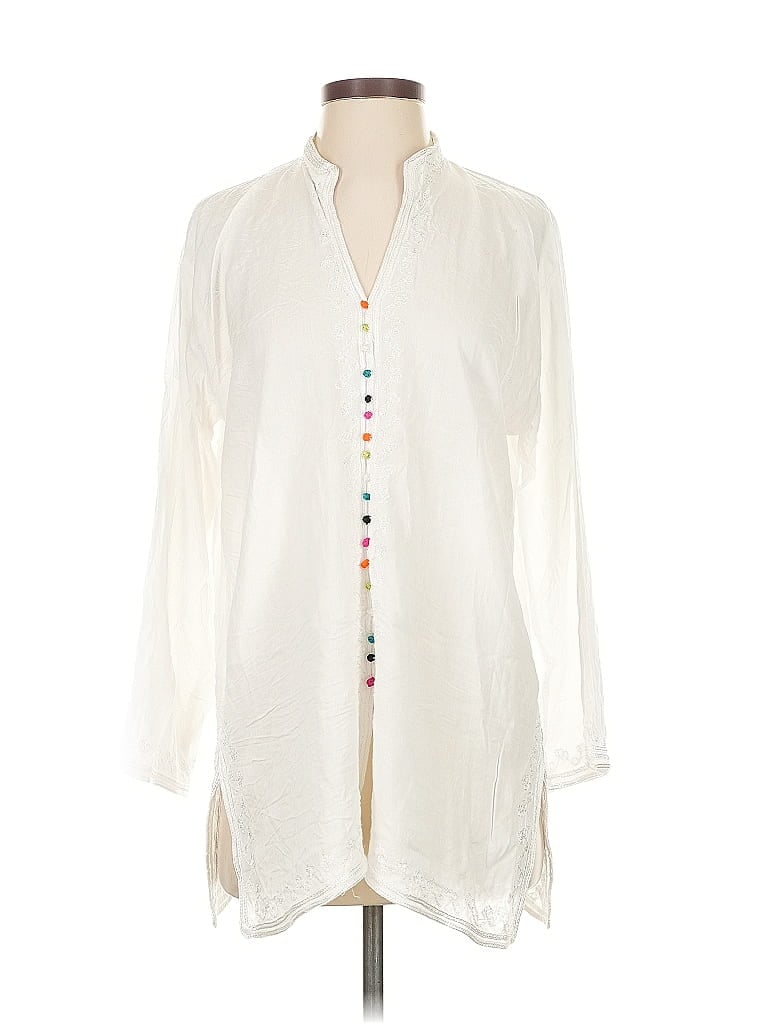Pre-owned Unbranded 3/4 Sleeve Blouse In White