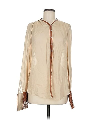 Elizabeth and James Long Sleeve Silk Top (view 1)