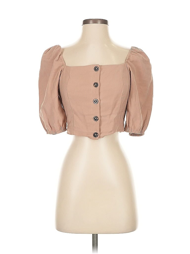 Pre-owned Le Lis 3/4 Sleeve Blouse In Brown
