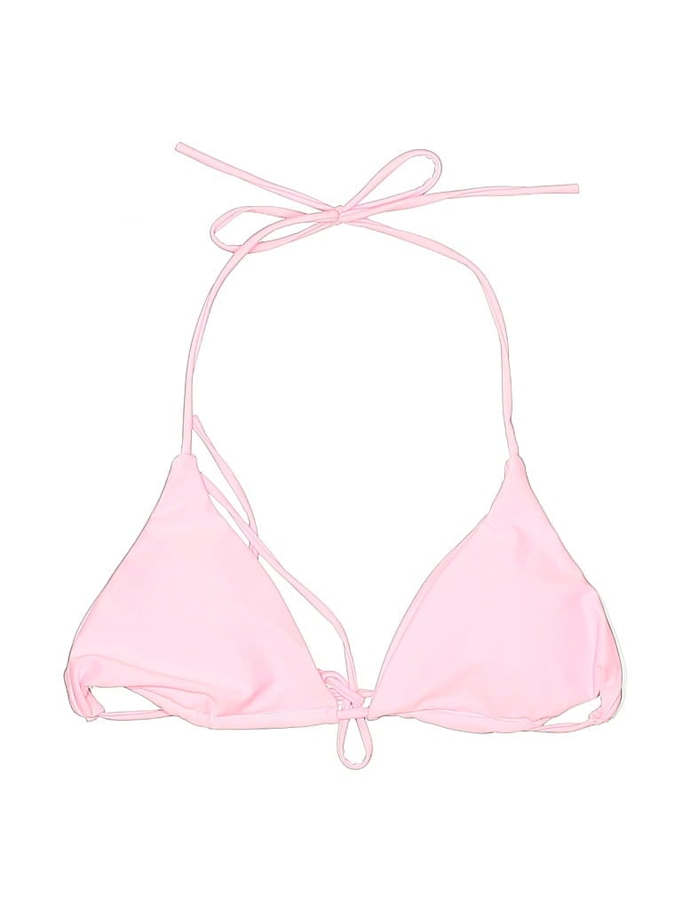 Pre-owned Unbranded Swimsuit Top Pink Solid Pattern Swimwear