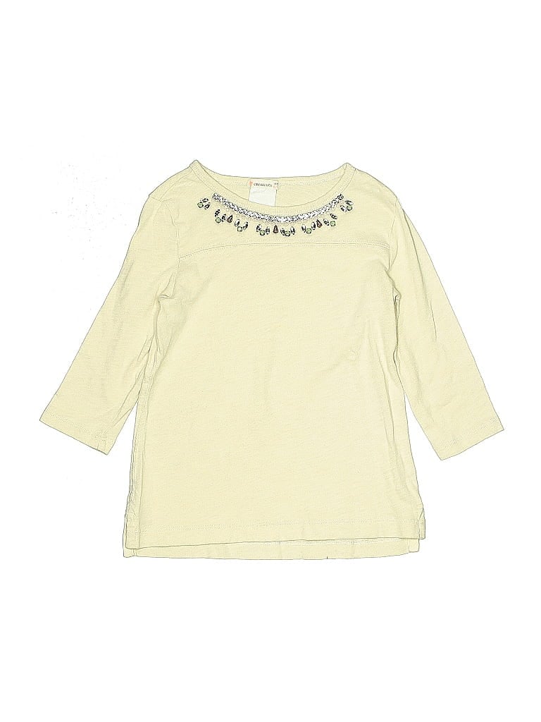 Crewcuts 100% Cotton Yellow Ivory 3/4 Sleeve T-Shirt Size 6 - photo 1