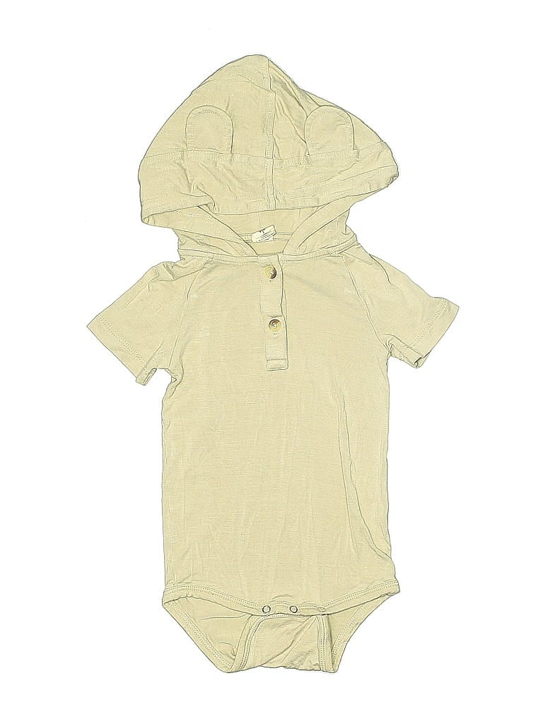 Kate Quinn Organics Solid Yellow Tan Short Sleeve Onesie Size 12-18 mo - photo 1