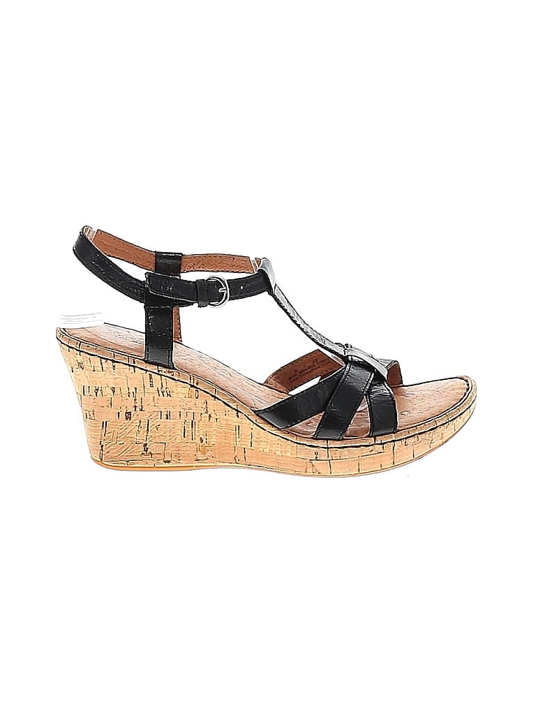 Born Handcrafted Footwear Black Wedges Size 8 - photo 1