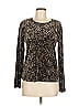 Chico's Design Print Black Long Sleeve Top Size Med (1) - photo 1