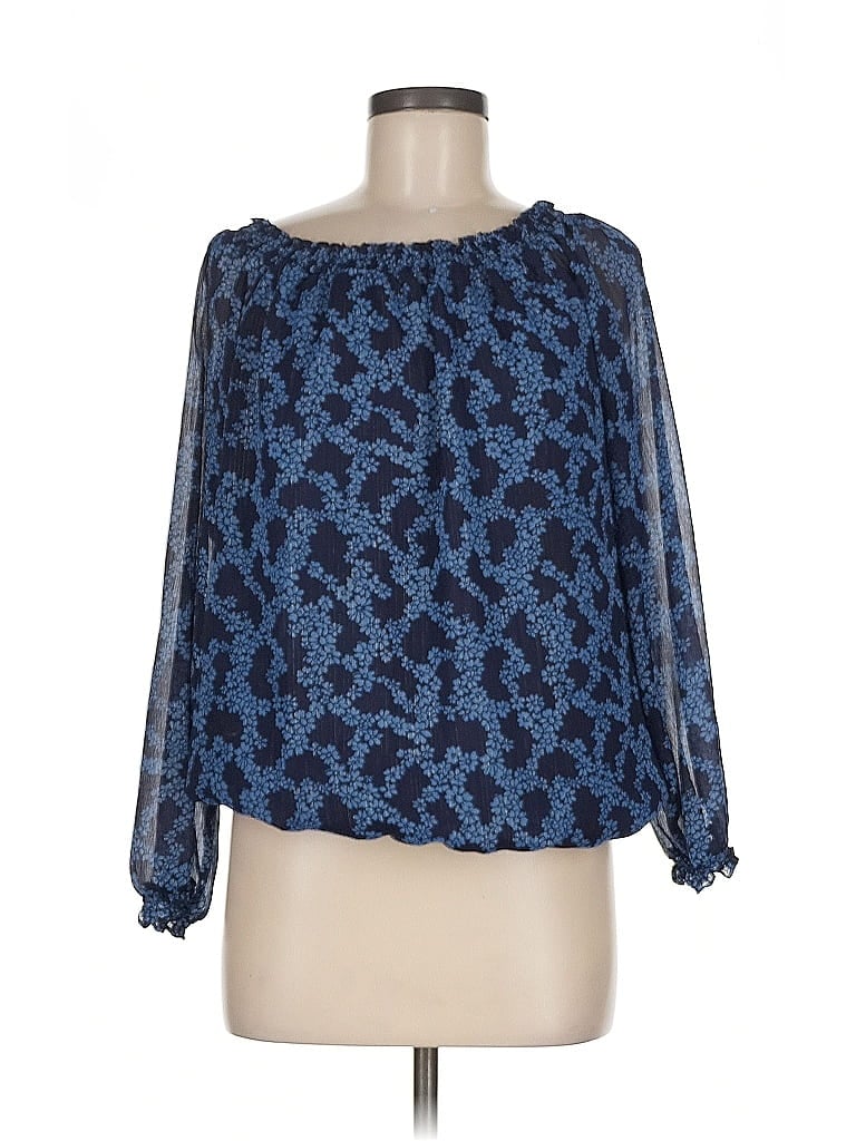 Pre-owned Michael Michael Kors 3/4 Sleeve Blouse In Blue