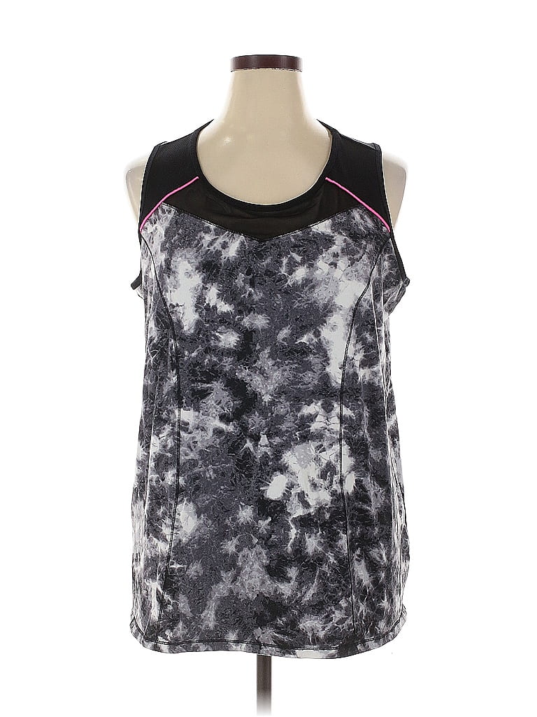 Catherines 100% Polyester Gray Black Active Tank Size 1X - photo 1