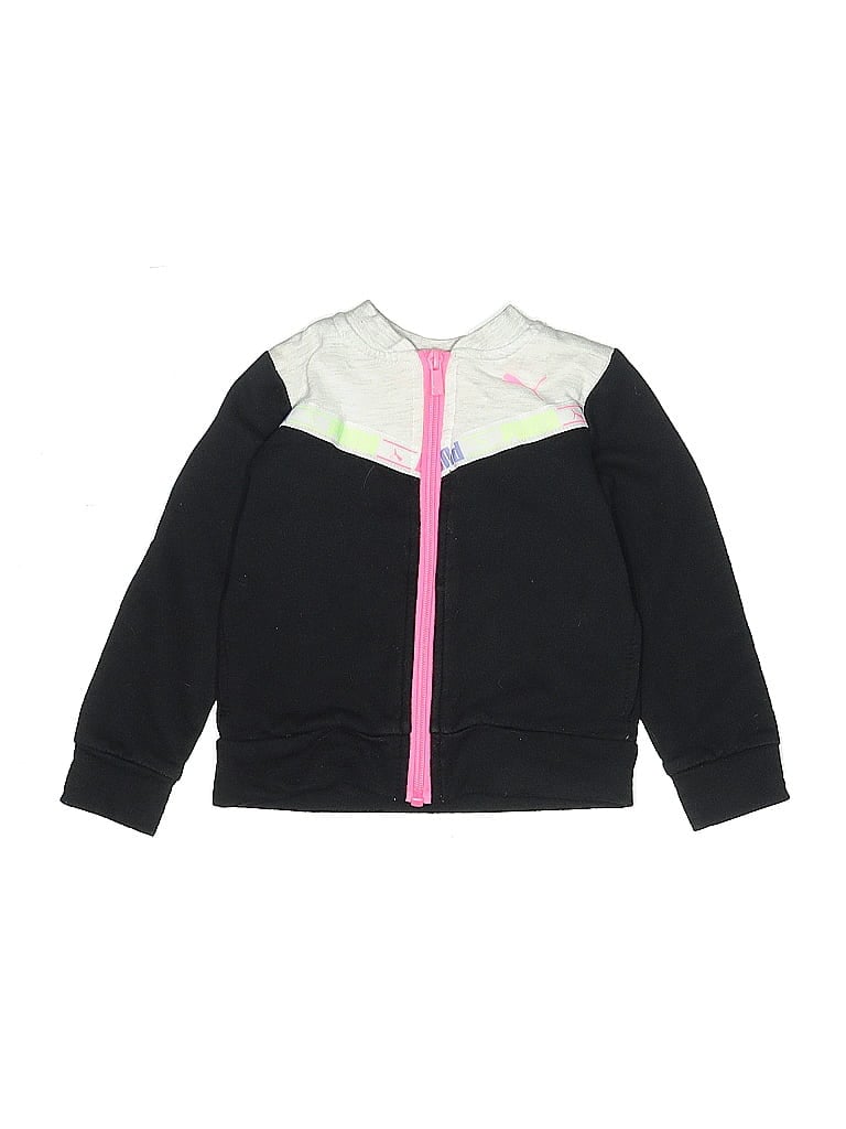 Pre-owned Puma Kids' Zip Up Hoodie In Black