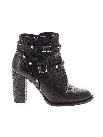 Valentino Garavani Pebbled Leather Rockstud Ankle Boots (view 1)