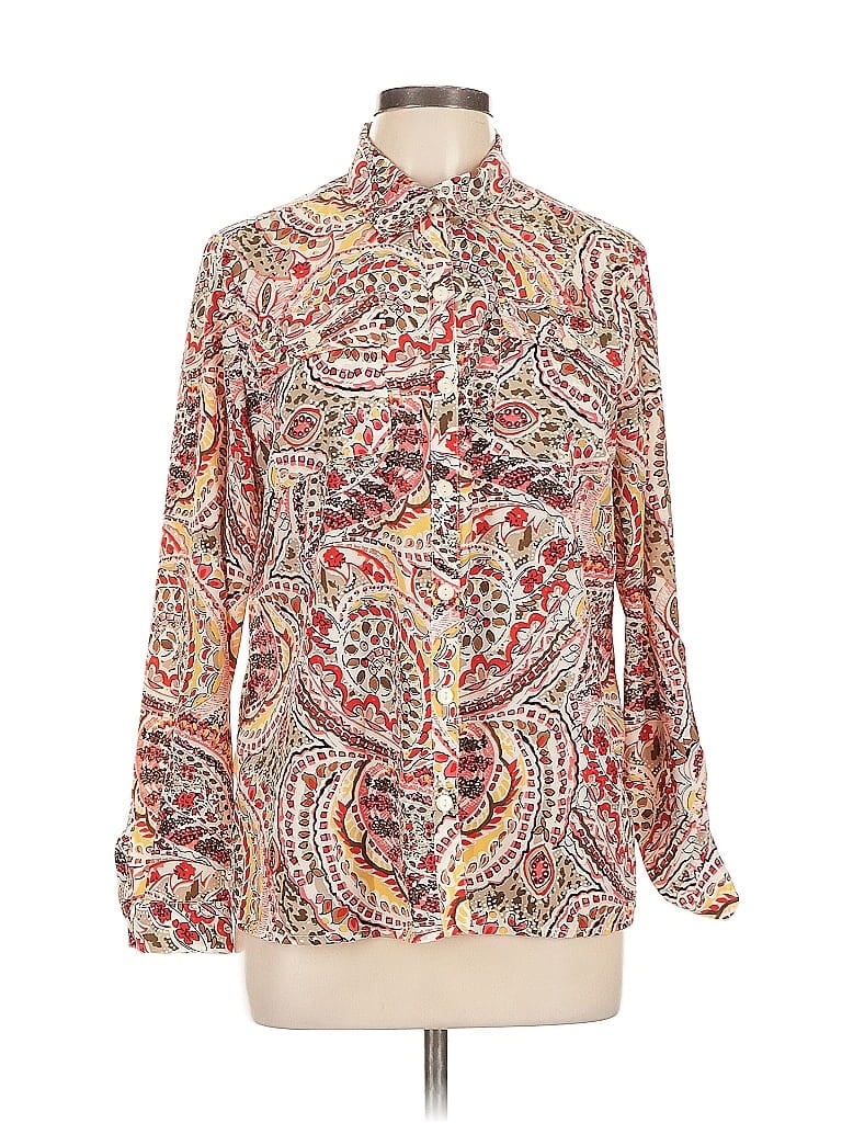 Click to view more detailed imagery on our partner's website Pre-owned Jm Collection Long Sleeve Blouse In Red