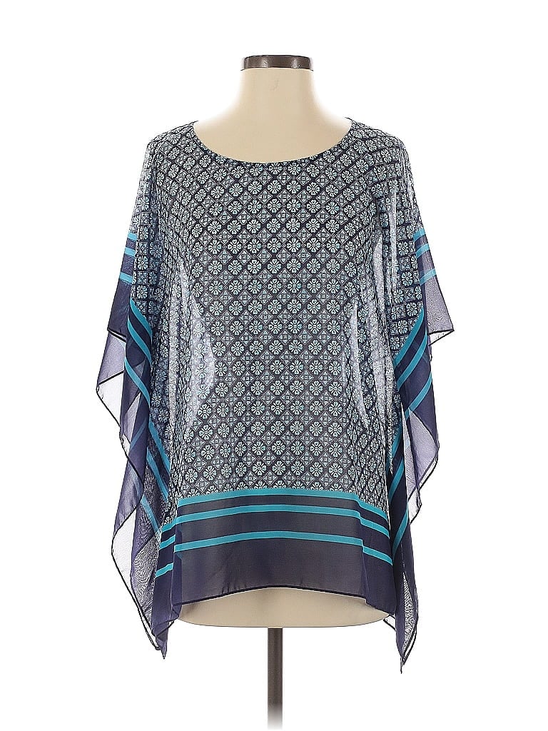 Talbots Outlet 100% Polyester Blue 3/4 Sleeve Blouse Size Sm - Med - photo 1