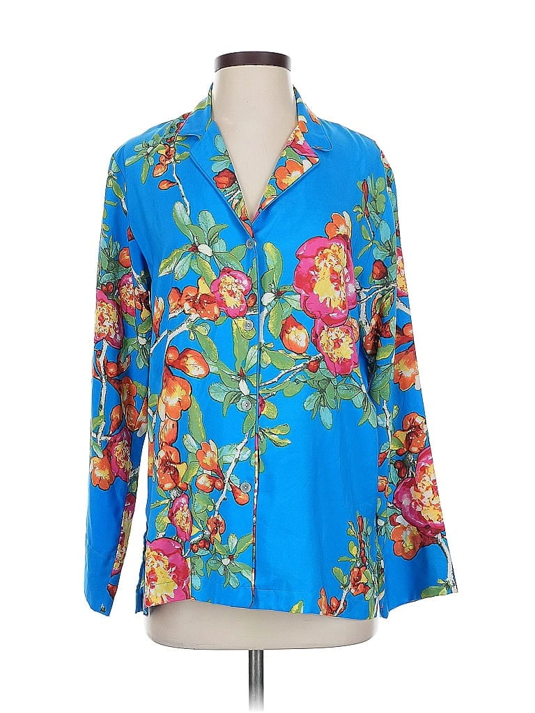 Click to view more detailed imagery on our partner's website Pre-owned Natori 3/4 Sleeve Blouse In Blue