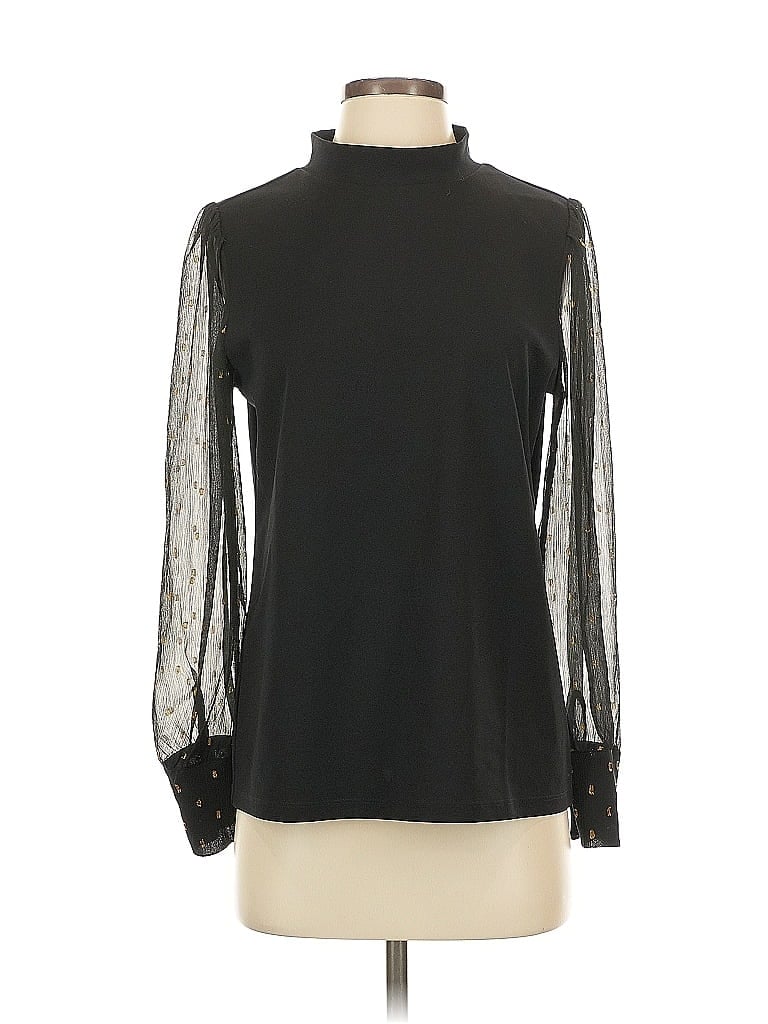 Pre-owned Ann Taylor Long Sleeve Blouse In Black