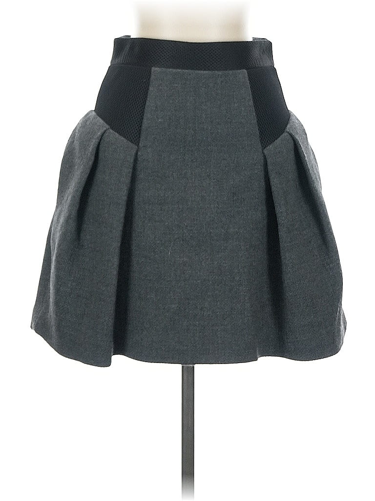 Milly Solid Gray Wool Skirt Size 2 - photo 1