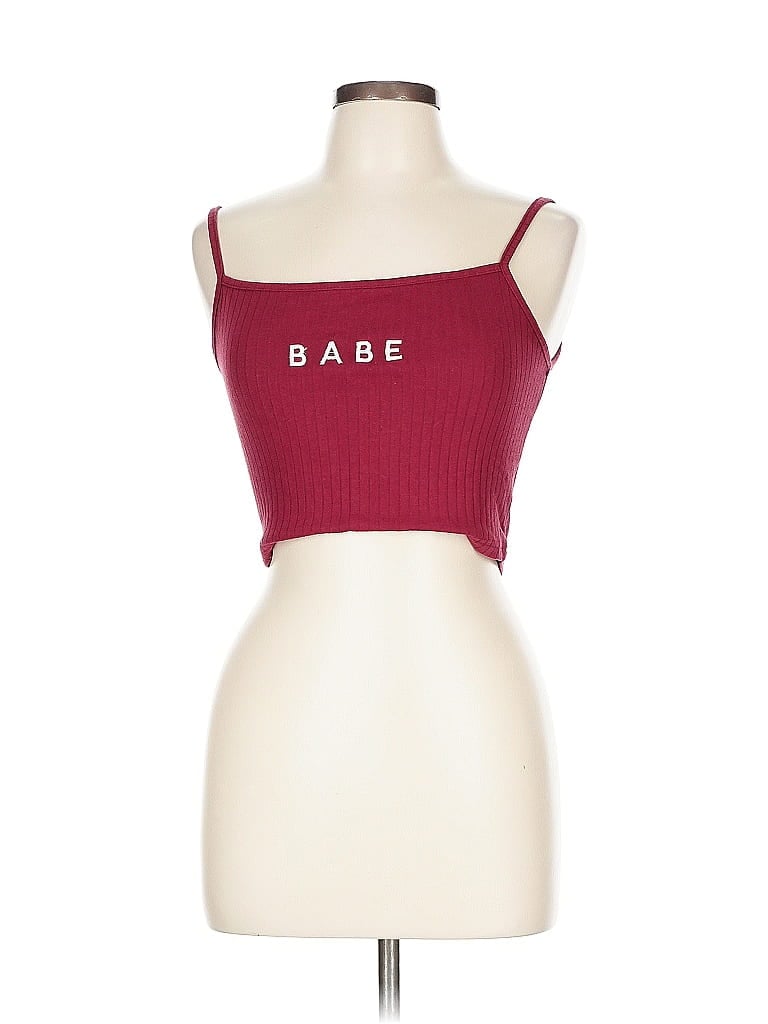 Pre-owned Shein Tube Top Burgundy Strapless Neckline Tops