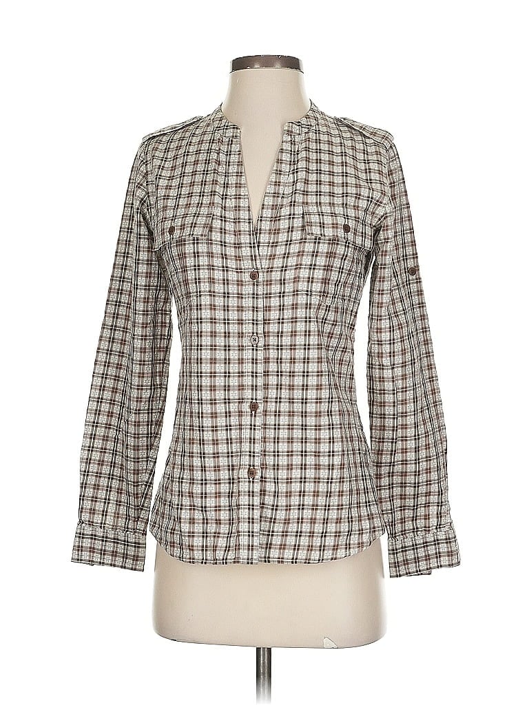 Pre-owned Façonnable Long Sleeve Blouse In Brown