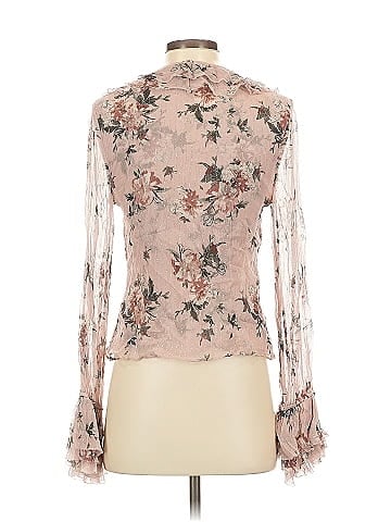 Intermix Long Sleeve Silk Top (view 2)