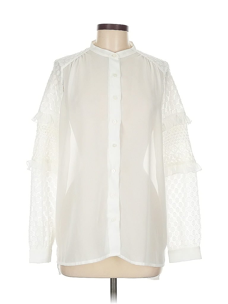 Pre-owned French Connection Long Sleeve Blouse In White