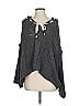 Pol 100% Polyester Gray Green Poncho Size S - photo 1
