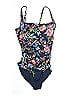 Johnny Was Floral Graphic Blue One Piece Swimsuit Size 2X - photo 1