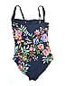 Johnny Was Floral Graphic Blue One Piece Swimsuit Size 2X - photo 2