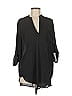All in Favor 100% Polyester Black 3/4 Sleeve Blouse Size M - photo 1
