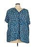 Catherines Blue Short Sleeve Blouse Size 3X (petite) - photo 1
