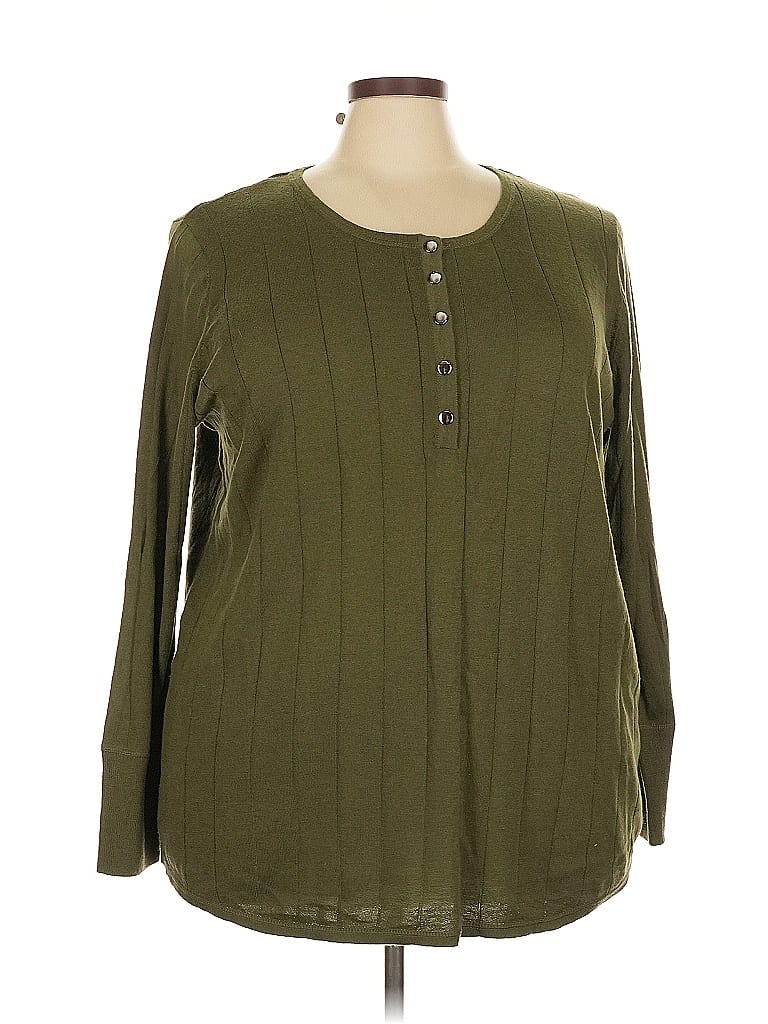 Roaman's Green Long Sleeve Blouse Size 26 - 28 - photo 1