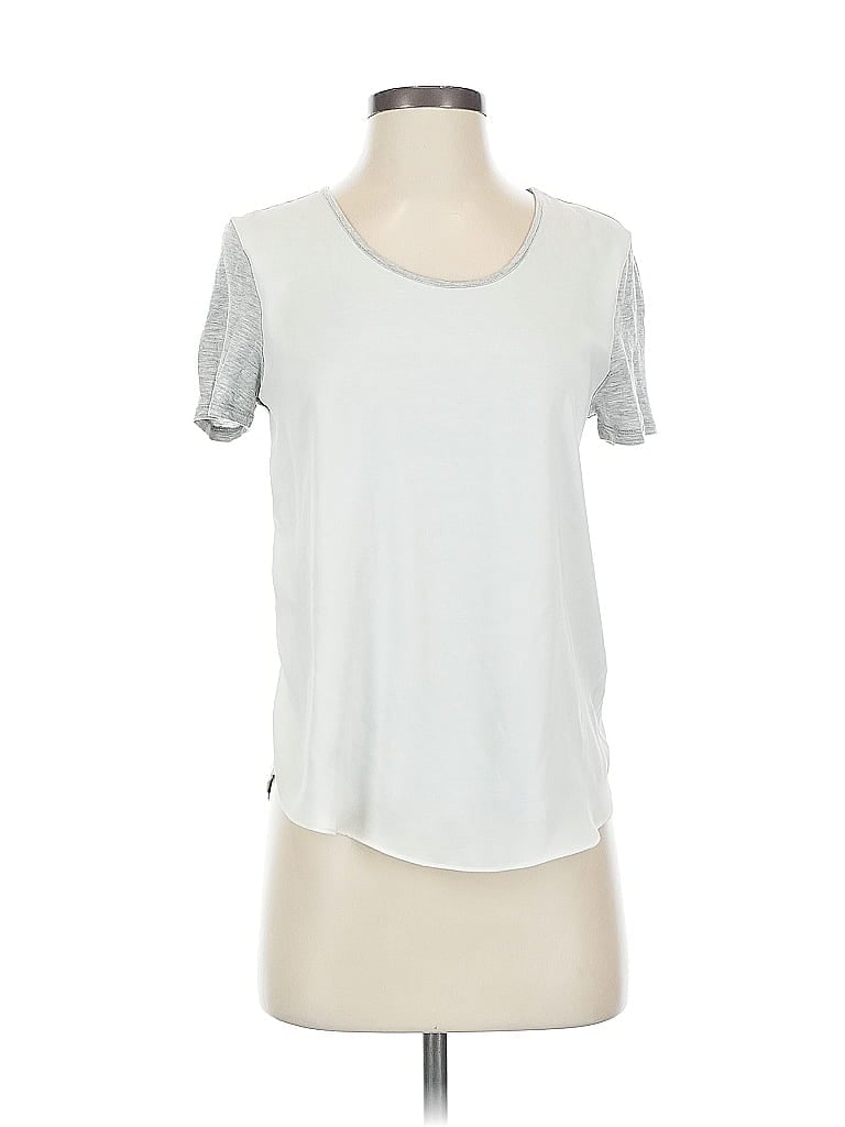 Pre-owned Ann Taylor Loft Short Sleeve T-shirt In Silver