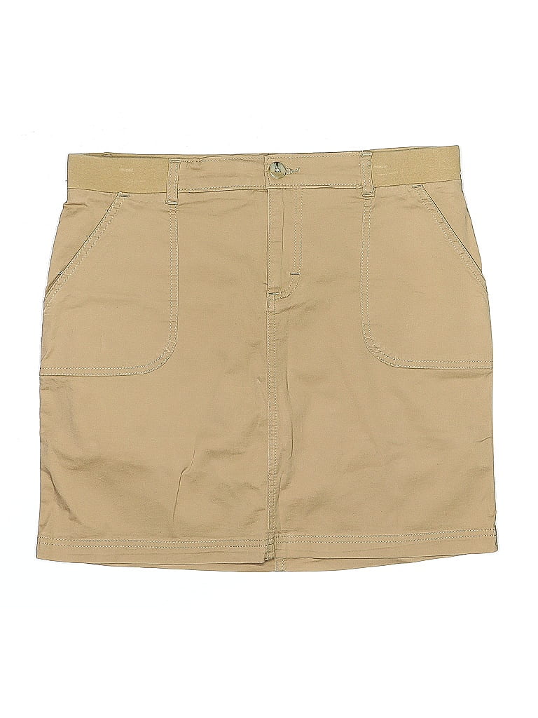 Riders by Lee Solid Tan Casual Skirt Size 8 - photo 1