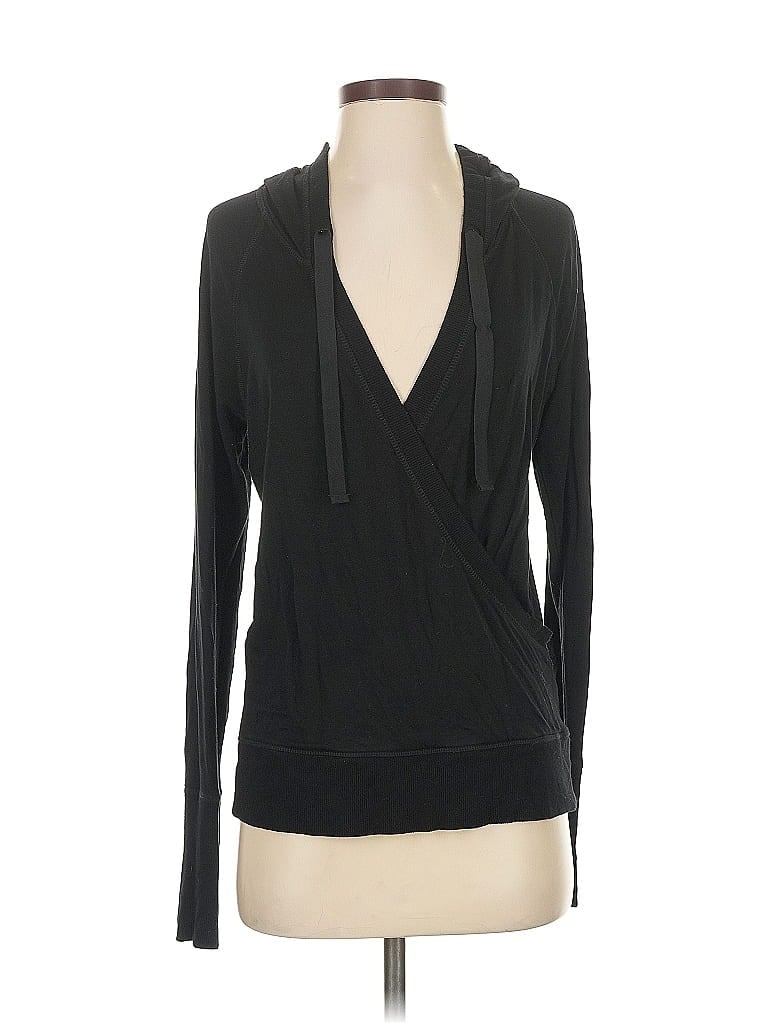 Pre-owned Athleta Cardigan Sweater In Black