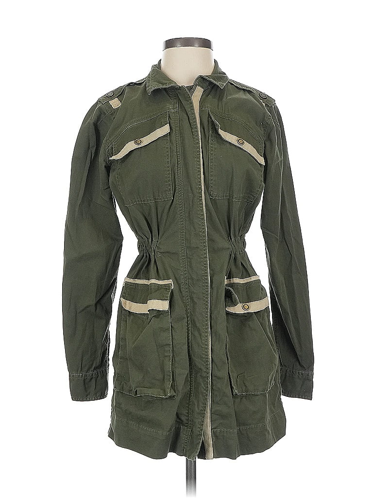 Pre-owned Cabi Trenchcoat In Green