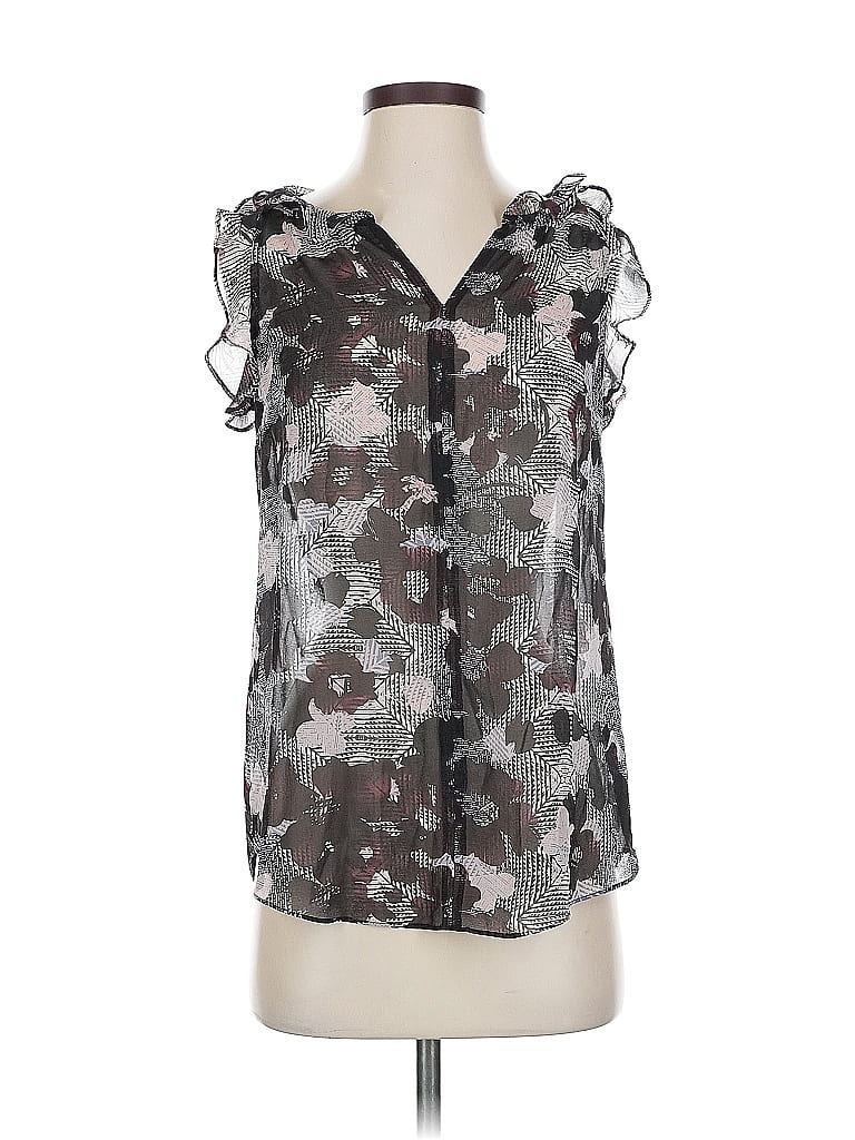 Pre-owned Cabi Sleeveless Blouse In Silver