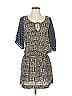 Ecote 100% Polyester Print Gray Casual Dress Size S - photo 1