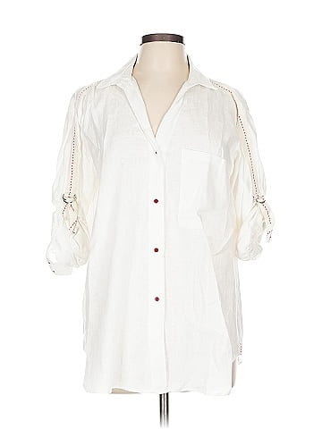 Zara 3/4 Sleeve Button-Down Shirt (view 1)