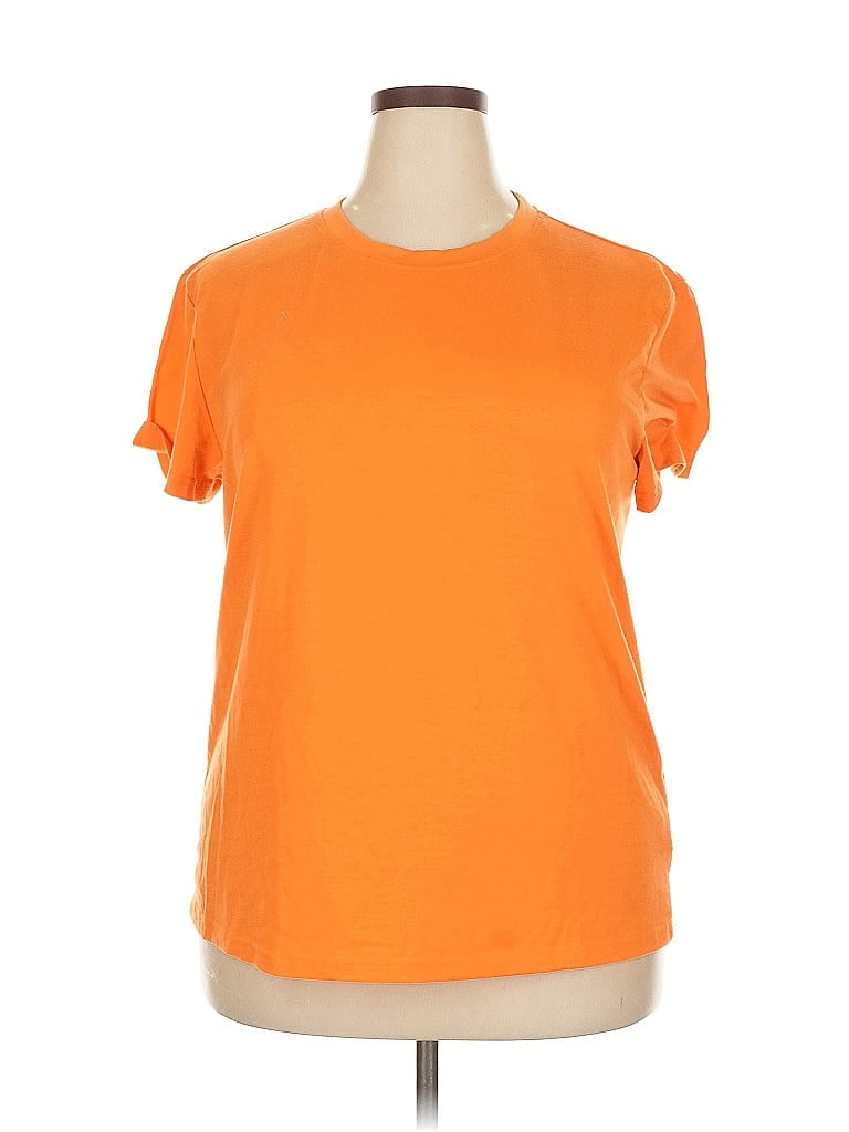 Pre-owned Unbranded Short Sleeve T-shirt In Orange