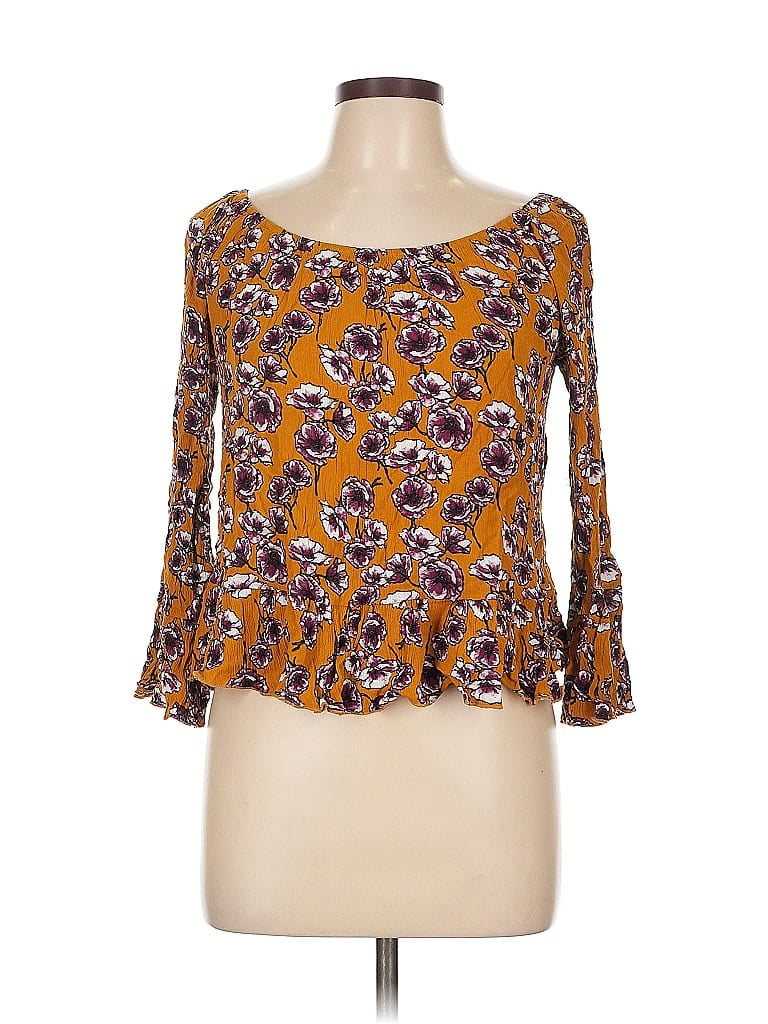 Pre-owned Peppermint 3/4 Sleeve Blouse In Brown