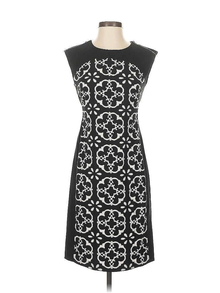 Maggy London Graphic Black Casual Dress Size 4 - photo 1