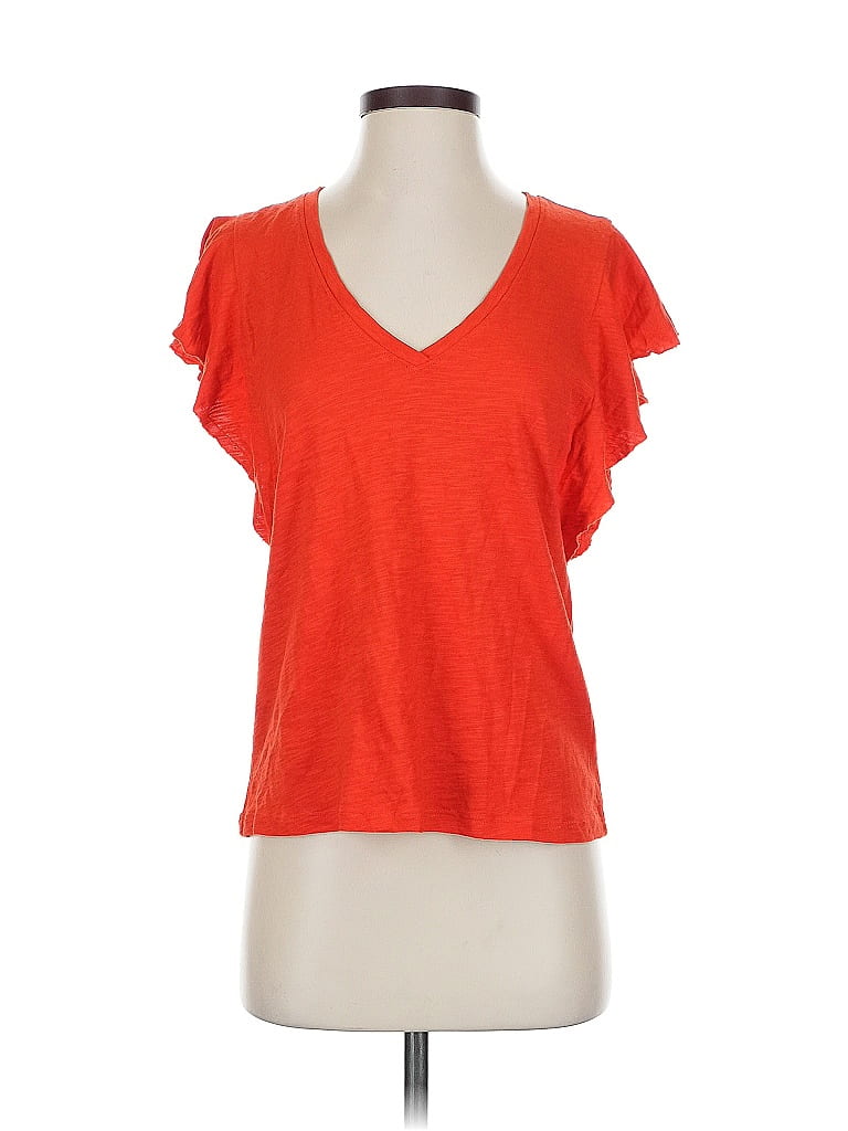 Lilla P Orange Short Sleeve Top Size S - photo 1