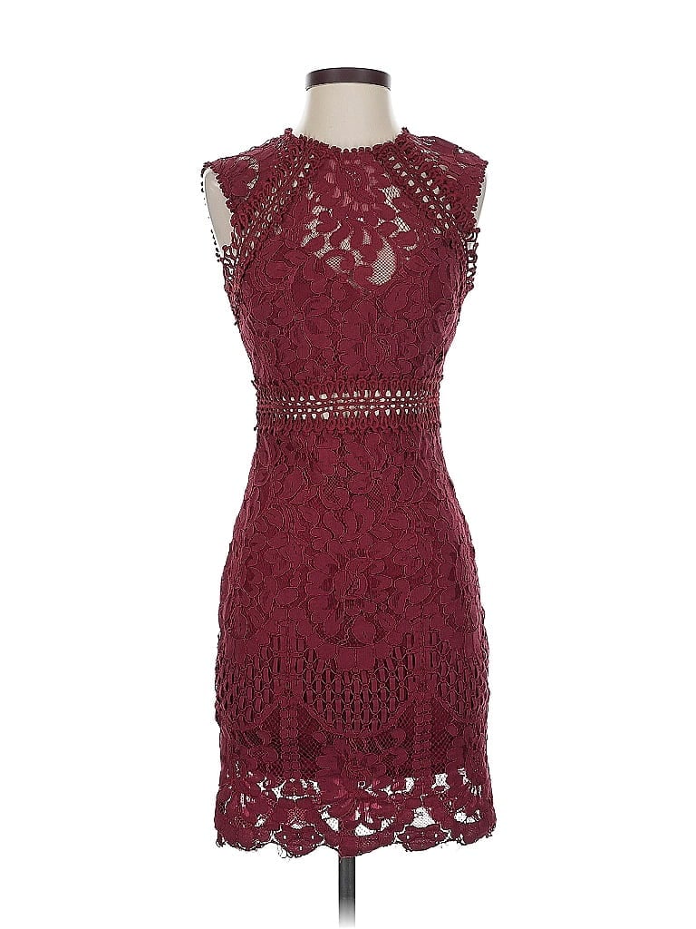 Click to view more detailed imagery on our partner's website Pre-owned Main Strip Cocktail Dress In Burgundy