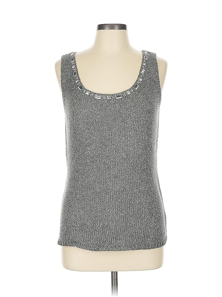 Click to view more detailed imagery on our partner's website Pre-owned New York And Company Sweater Vest In Silver