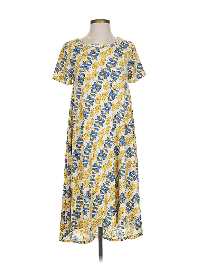 Pre-owned Lularoe Casual Dress In Yellow