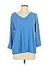 Susan Graver Blue 3/4 Sleeve Top Size L - photo 1