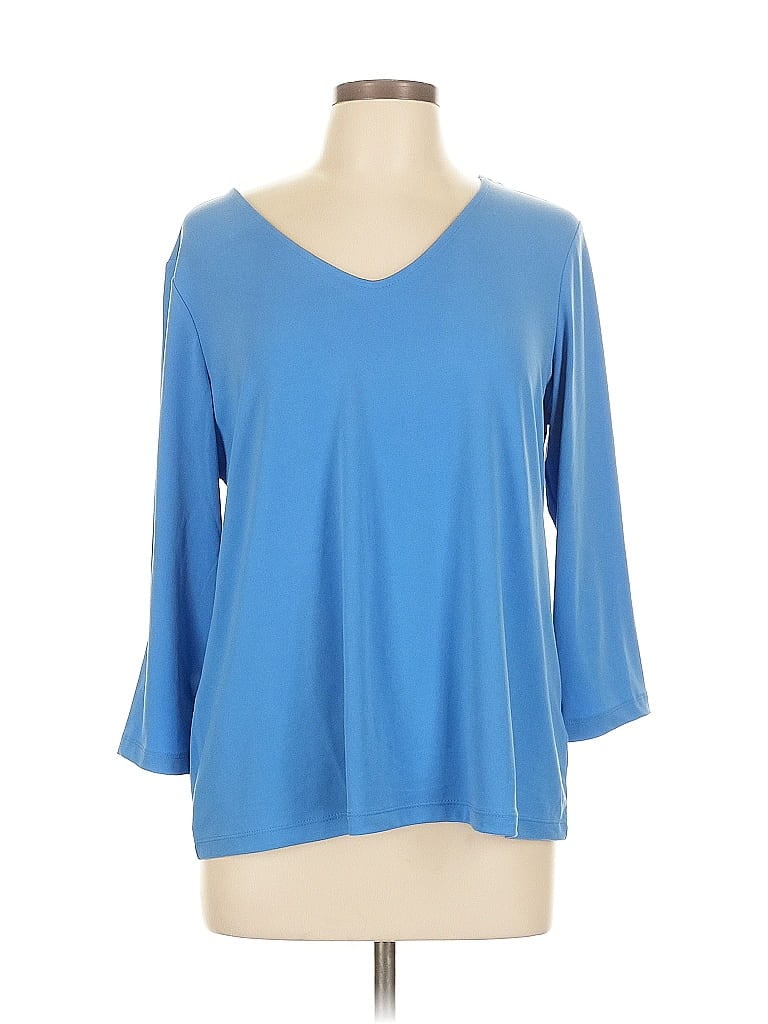 Susan Graver Blue 3/4 Sleeve Top Size L - photo 1