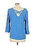 Susan Graver Blue 3/4 Sleeve Top Size L - photo 3