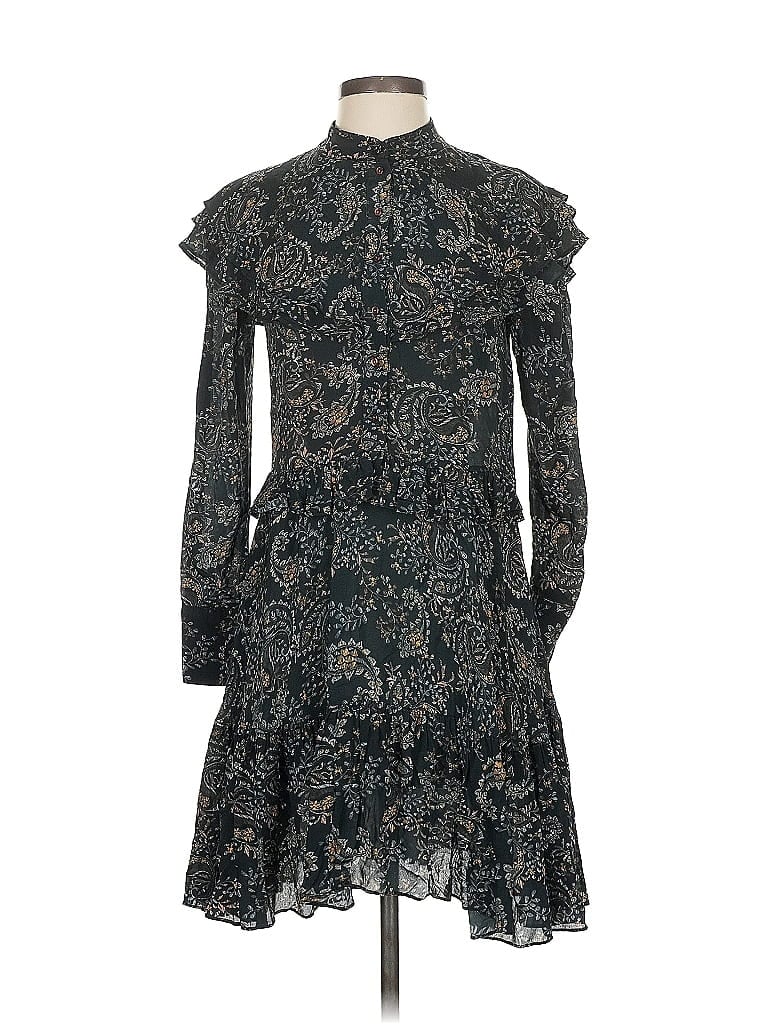 Nicholas 100% Viscose Paisley Black Cocktail Dress Size 0 - photo 1